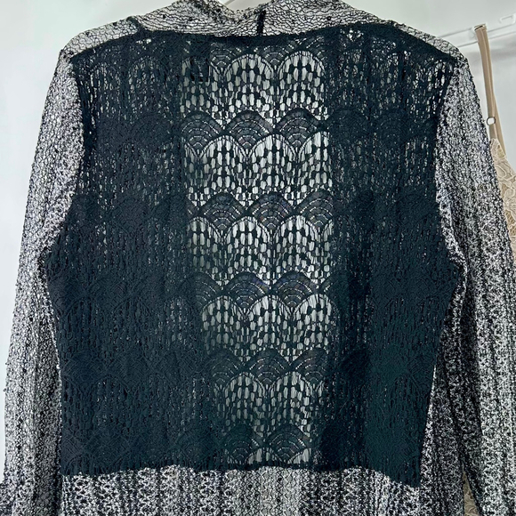 BKE Boutique 2-PC Sequin Lace Cardigan Kimono & Camisole Tank Top Set WOMENS S - Picture 9 of 11